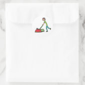 Lawn Mowing Ronde Sticker (Tas)