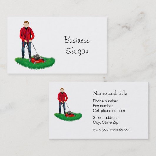 Lawn Mowing Service Visitekaartje (Voorkant / Achterkant)