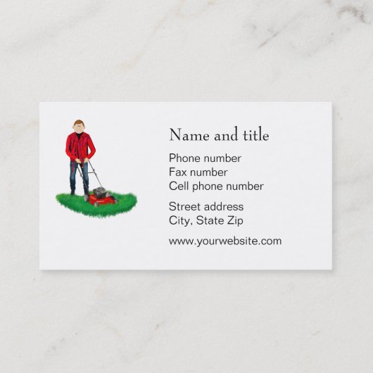 Lawn Mowing Service Visitekaartje (Achterkant)