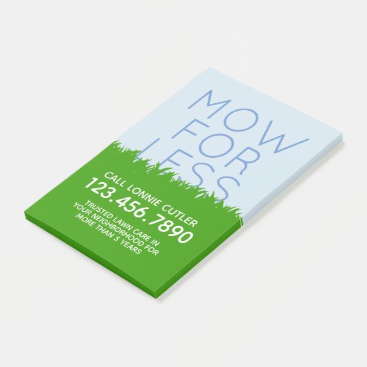 Lawn Mowing Services en Visitekaartjes brochures Post-it® Notes (Schuin)