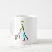 Lawn Mowing Stickman Koffiemok (Voorkant links)