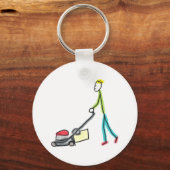 Lawn Mowing Stickman Sleutelhanger (Achterkant)
