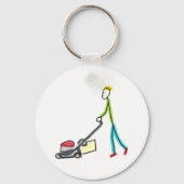 Lawn Mowing Stickman Sleutelhanger (Achterkant)