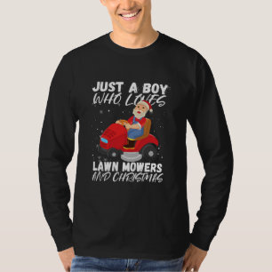 Lawn Mowing Xmas Lawn Mower Santa Gardening T-shirt