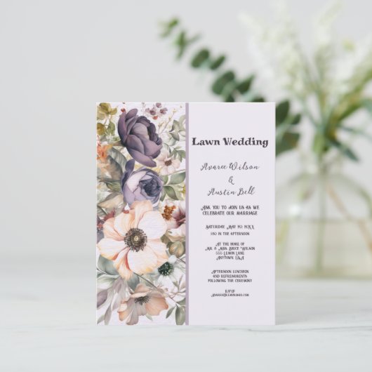 LAWN Paars en Peach  Floral Wedding (Staand voorkant)