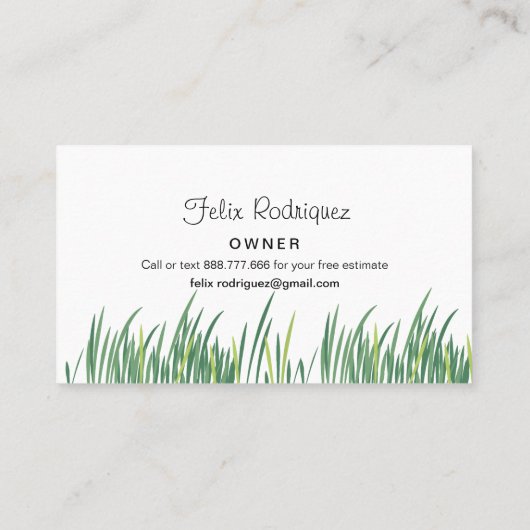 Lawn Photo Free Estimate Landscaping Visitekaartje (Achterkant)