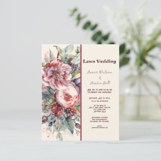 LAWN Pink en Burgundy  Peonies Wedding (Staand voorkant)