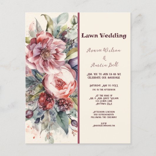 LAWN Pink en Burgundy Peonies Wedding (Voorkant)