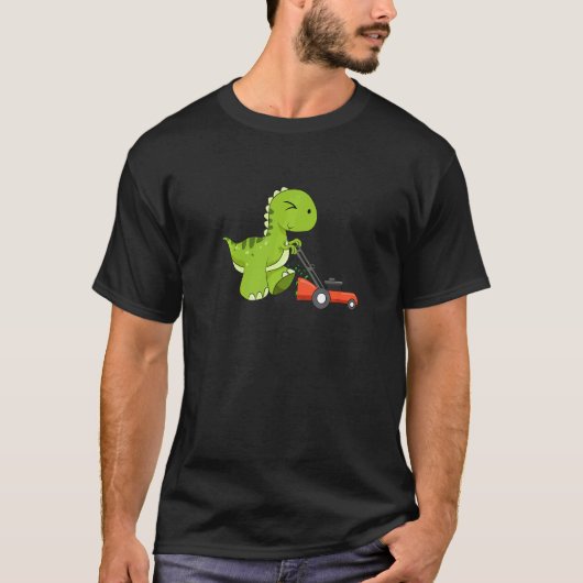 Lawn Protector Mower Dinosaur Gardener Dino Lawn M T-shirt (Voorkant)