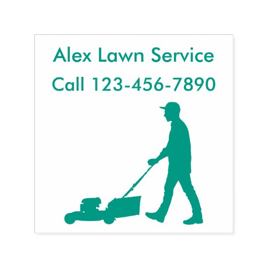 Lawn Service Business Ink Stamp Zelfinktende Stempel (Design)