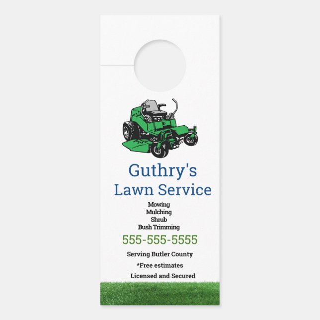 Lawn Service Deuren Deurhanger (Voorkant)