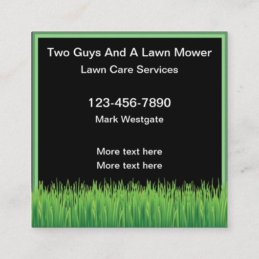 Lawn Service Double Side Visitekaartjes (Achterkant)
