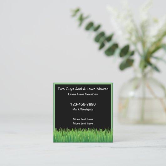 Lawn Service Double Side Visitekaartjes (Staand voorkant)