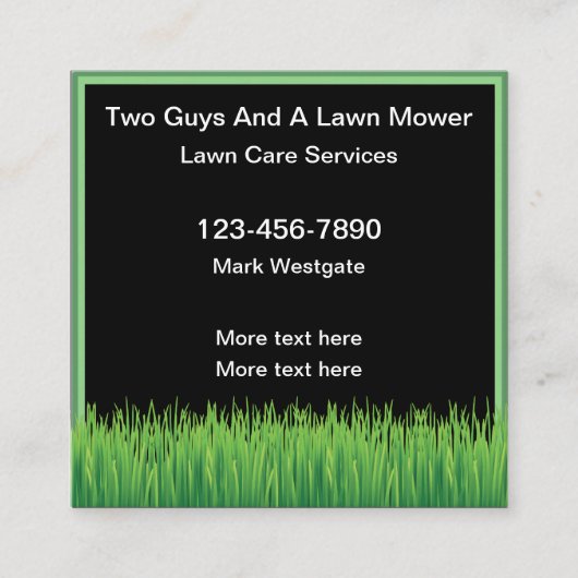 Lawn Service Double Side Visitekaartjes (Voorkant)