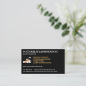 Lawn Service Landscape Grass Mower Black Visitekaartje (Staand voorkant)
