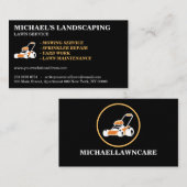 Lawn Service Landscape Grass Mower Black Visitekaartje (Voorkant / Achterkant)