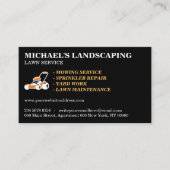 Lawn Service Landscape Grass Mower Black Visitekaartje (Voorkant)
