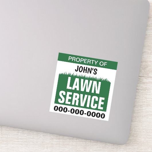 Lawn Service Property Custom-Cut Vinyl Sticker (Detail)