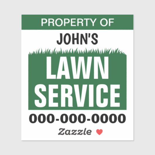 Lawn Service Property Custom-Cut Vinyl Sticker (Vel)