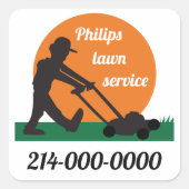 Lawn Service Vierkante Sticker (Voorkant)