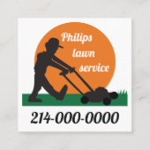Lawn Service Vierkante Visitekaartje (Voorkant)