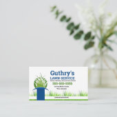 Lawn Service Visitekaartje met groen en blauw (Staand voorkant)