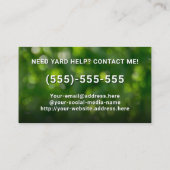 Lawn Services Aangepaste Foto Landscaping Yard Car Visitekaartje (Achterkant)