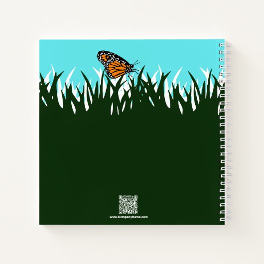 Lawn Silhouette Butterfly Promotional Notitieboek (Achterkant)