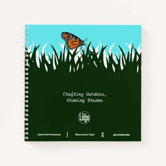 Lawn Silhouette Butterfly Promotional Notitieboek (Voorkant)