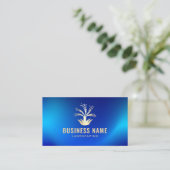 Lawn Sprinkler Irrigatie Blauw & Goud Landscaping Visitekaartje (Staand voorkant)