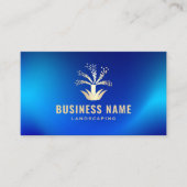 Lawn Sprinkler Irrigatie Blauw & Goud Landscaping Visitekaartje (Voorkant)