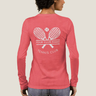 Lawn Tennis Club Naam Team Spelers Racket Motief Tri-Blend Shirt