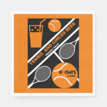Lawn Tennis Player Graphic Art Napkin