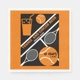 Lawn Tennis Player Graphic Art Napkin Servet