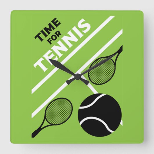 Lawn Tennis-spelers Vierkante Klok (Voorkant)