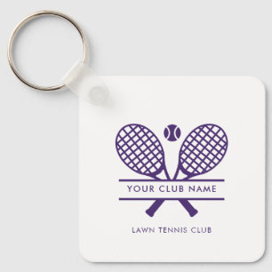 Lawn Tennis Team Paarse elke kleur aangepaste spel Sleutelhanger