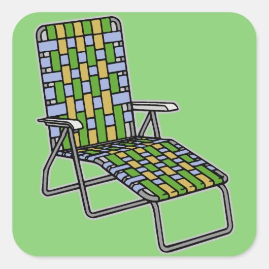 Lawn Voorzitter Chaise Lounge Vierkante Sticker (Voorkant)