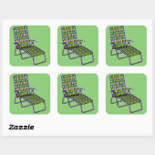 Lawn Voorzitter Chaise Lounge Vierkante Sticker (Vel)
