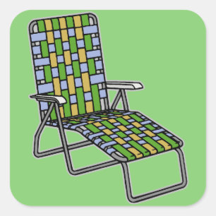 Lawn Voorzitter Chaise Lounge Vierkante Sticker
