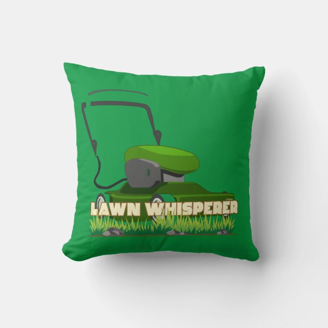 LAWN WHISPERER grappig cadeau voor tuinieren Kussen (Voorkant)