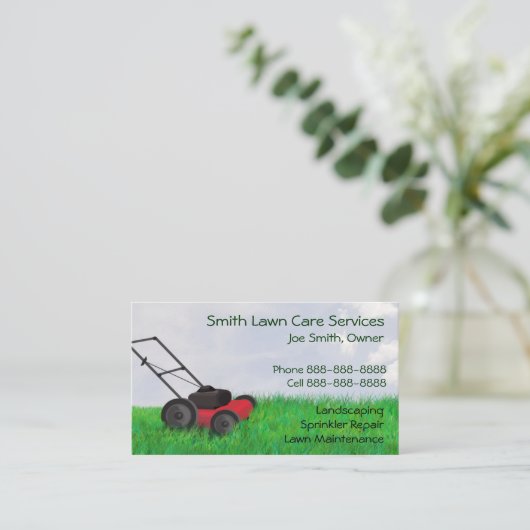 Lawn Yard Maintenance Services Visitekaartje (Staand voorkant)