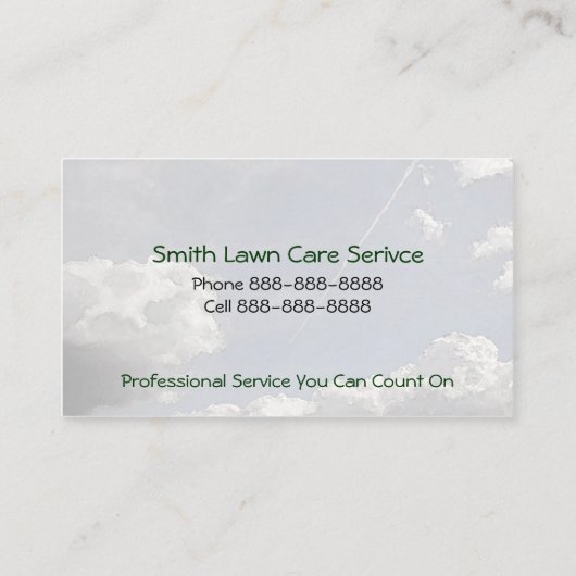 Lawn Yard Maintenance Services Visitekaartje (Achterkant)