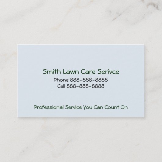 Lawn Yard Maintenance Services Visitekaartje (Achterkant)