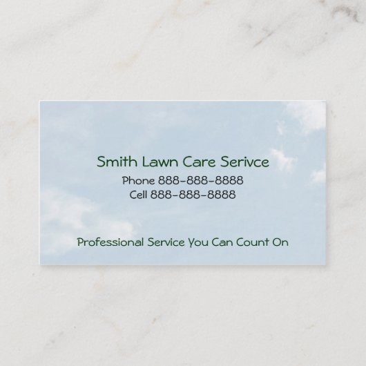 Lawn Yard Maintenance Services Visitekaartje (Achterkant)
