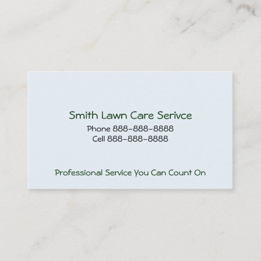 Lawn Yard Maintenance Services Visitekaartje (Achterkant)