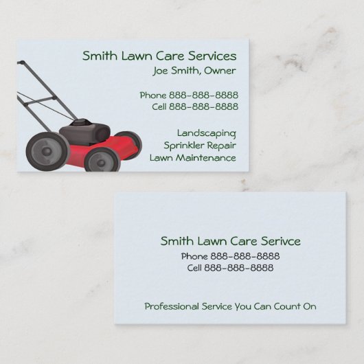 Lawn Yard Maintenance Services Visitekaartje (Voorkant / Achterkant)