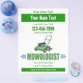 Lawn Yard Mowing, Mow Lawns, Landscaping Lawn Care Flyer (Enkel)