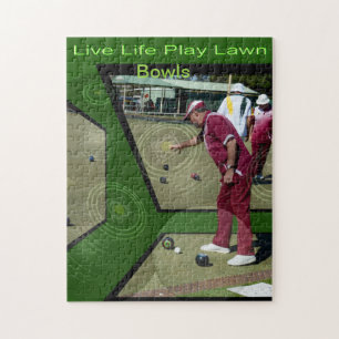 Lawnbowlers die gekweekte Bowls afspelen, Legpuzzel