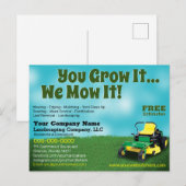 Lawncare Landscaping Grass Cutting Flyer Briefkaar Briefkaart (Voorkant / Achterkant)