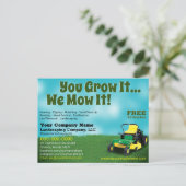 Lawncare Landscaping Grass Cutting Flyer Postcard Briefkaart (Staand voorkant)